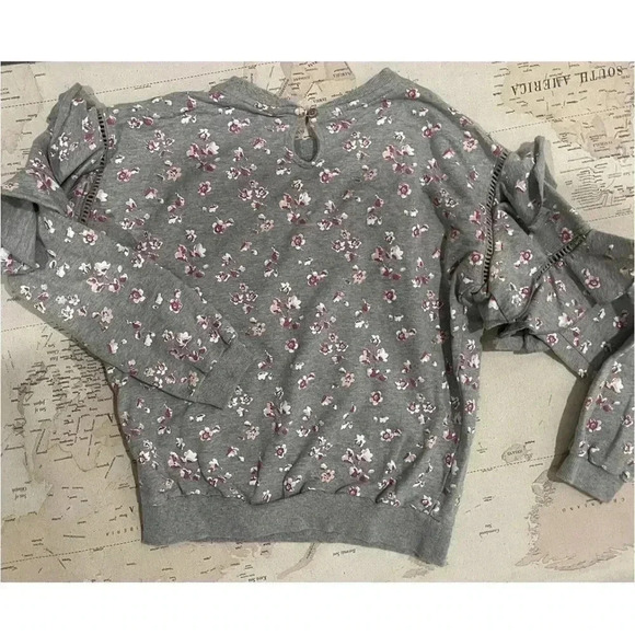 Peek 12 XL Gray Pink Floral
Ruffled Sweater - Picture 4 of 4